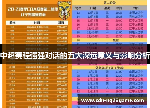 中超赛程强强对话的五大深远意义与影响分析
