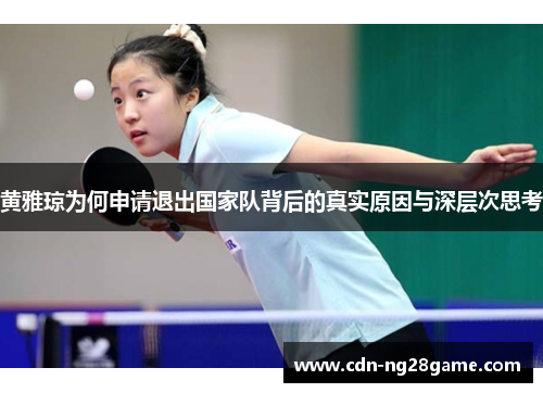 黄雅琼为何申请退出国家队背后的真实原因与深层次思考